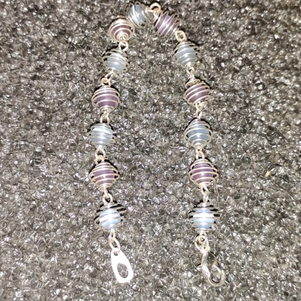 Blue And Purple Cats Eye Bracelet - Picture 4 of 4